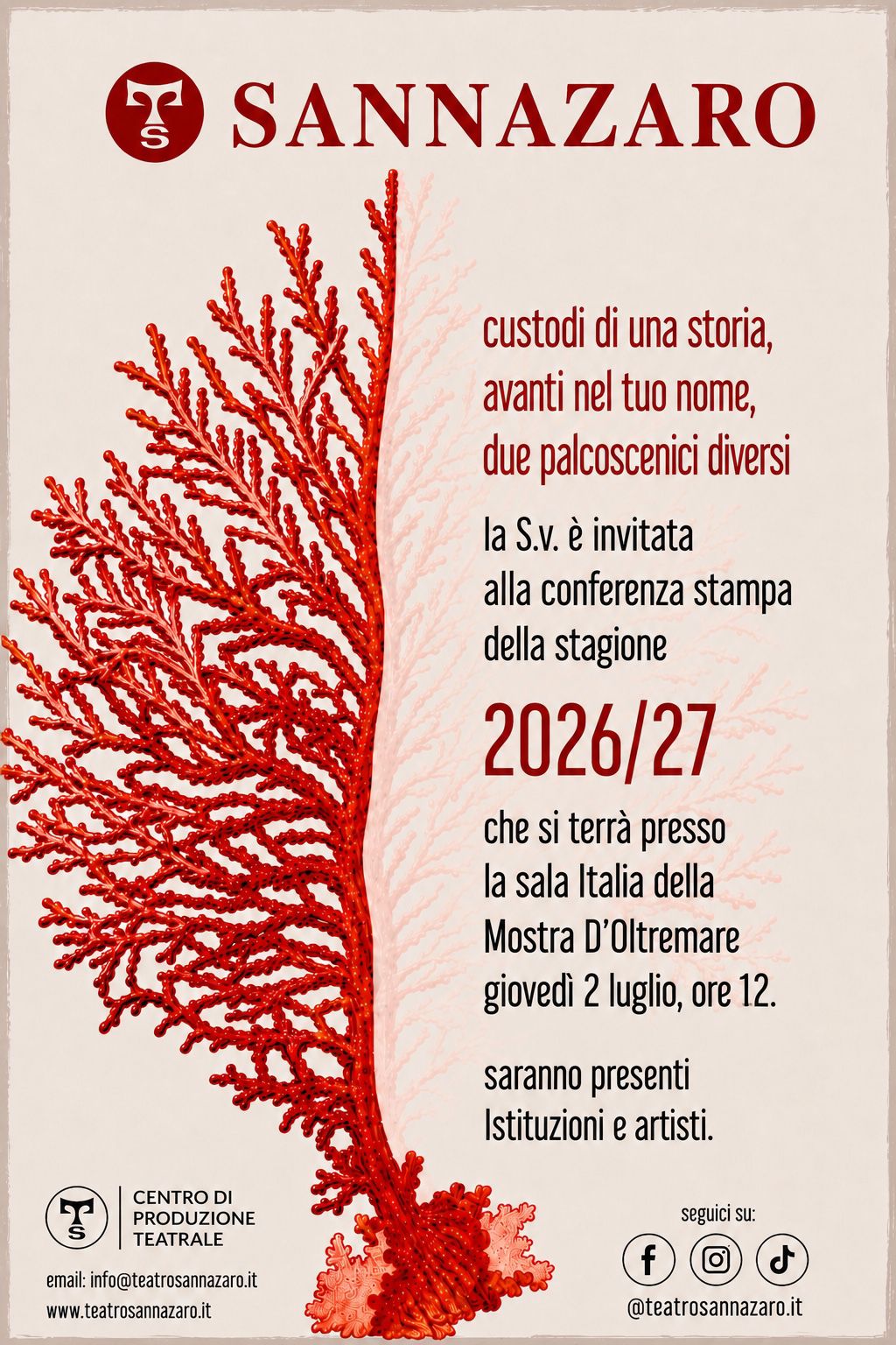 Il Teatro Sannazaro, dopo l'incendio, avvierà la nuova stagione al Teatro Mediterraneo della Mostra d’Oltremare a Napoli